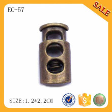 EC57 Antiguidade latão metal cabo cabo clip 2-hole metal stopper para bolsas / desenho